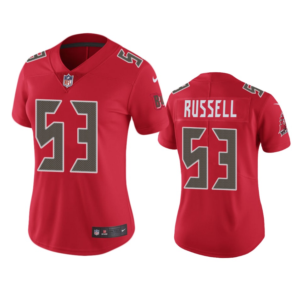 Tampa Bay Buccaneers WOMEN Nike NFL Color Rush Limited #53 Chapelle Russell Red Jersey->women nfl jersey->Women Jersey